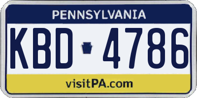 PA license plate KBD4786