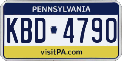 PA license plate KBD4790