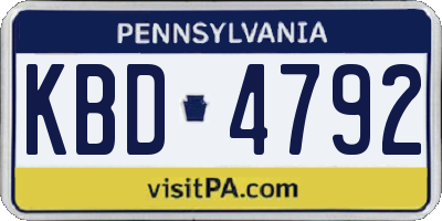 PA license plate KBD4792