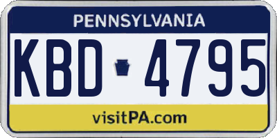 PA license plate KBD4795