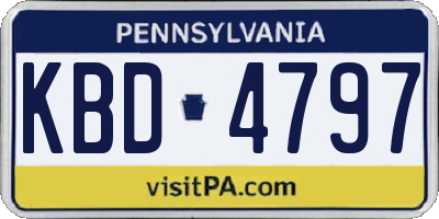 PA license plate KBD4797