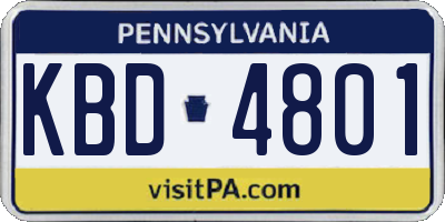 PA license plate KBD4801