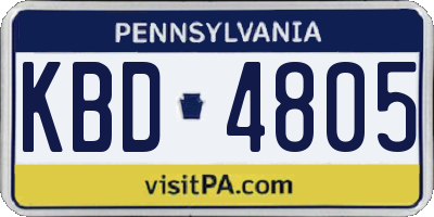 PA license plate KBD4805