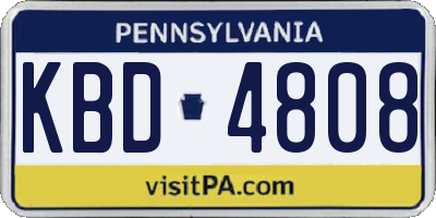 PA license plate KBD4808