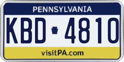 PA license plate KBD4810