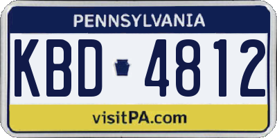 PA license plate KBD4812