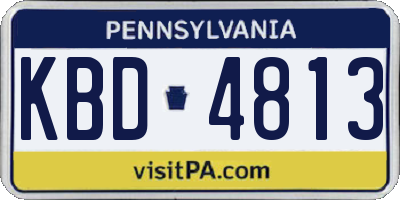 PA license plate KBD4813