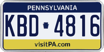 PA license plate KBD4816