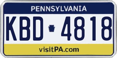 PA license plate KBD4818