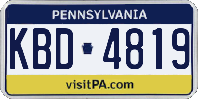 PA license plate KBD4819