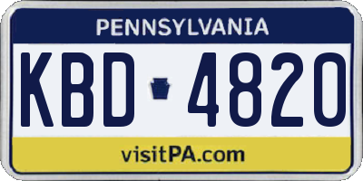PA license plate KBD4820