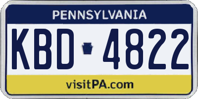 PA license plate KBD4822