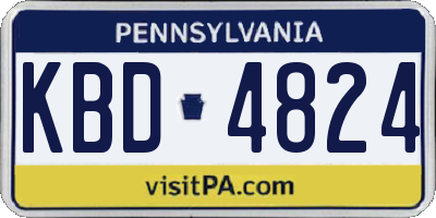 PA license plate KBD4824