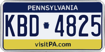 PA license plate KBD4825
