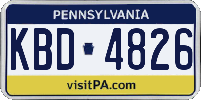 PA license plate KBD4826