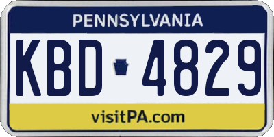 PA license plate KBD4829