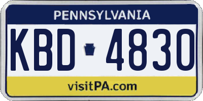 PA license plate KBD4830