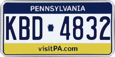 PA license plate KBD4832