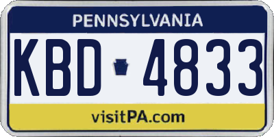 PA license plate KBD4833