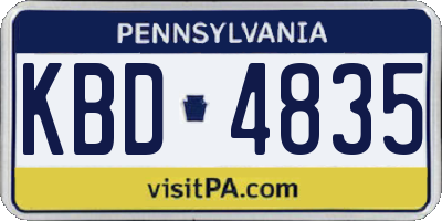 PA license plate KBD4835