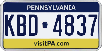 PA license plate KBD4837