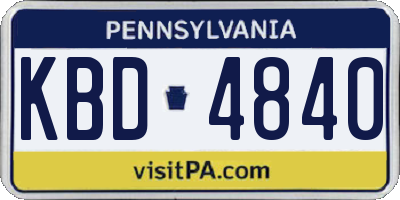 PA license plate KBD4840