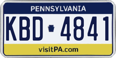 PA license plate KBD4841