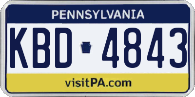PA license plate KBD4843