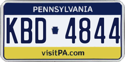 PA license plate KBD4844