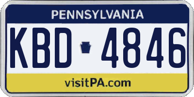 PA license plate KBD4846