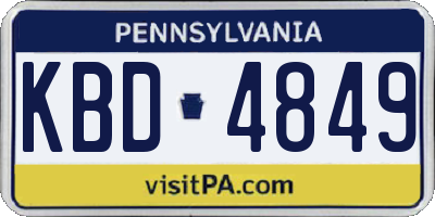 PA license plate KBD4849