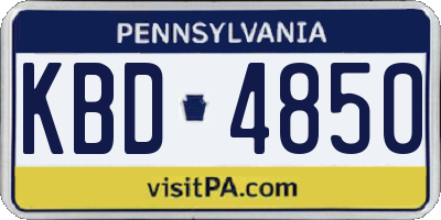 PA license plate KBD4850