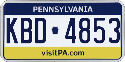 PA license plate KBD4853