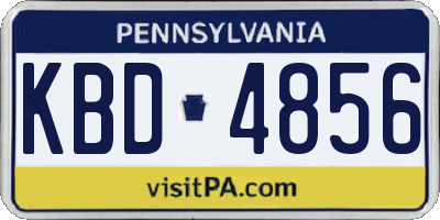 PA license plate KBD4856
