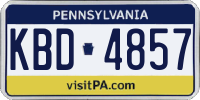 PA license plate KBD4857