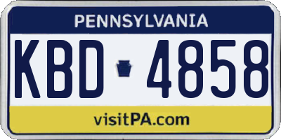 PA license plate KBD4858