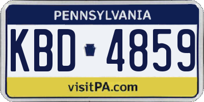 PA license plate KBD4859