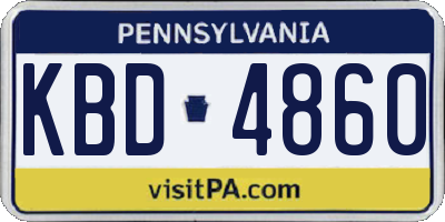 PA license plate KBD4860