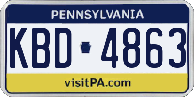 PA license plate KBD4863