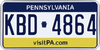 PA license plate KBD4864