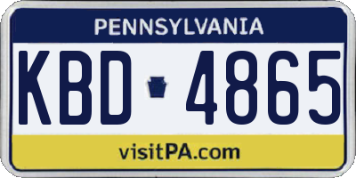 PA license plate KBD4865