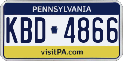 PA license plate KBD4866