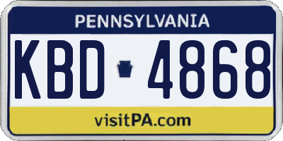 PA license plate KBD4868