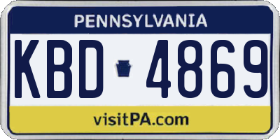 PA license plate KBD4869
