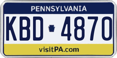 PA license plate KBD4870