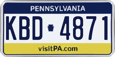 PA license plate KBD4871