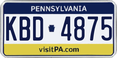 PA license plate KBD4875