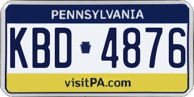 PA license plate KBD4876