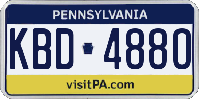 PA license plate KBD4880