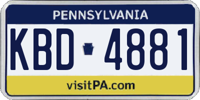 PA license plate KBD4881